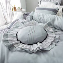 Load image into Gallery viewer, Bamboo Cotton Luxury Grey Lace Bedding set