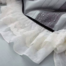 Load image into Gallery viewer, Bamboo Cotton Luxury Grey Lace Bedding set