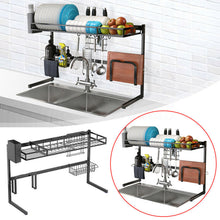 Load image into Gallery viewer, 2-Tier Dish Drying Rack Organizer Single or Double Sink