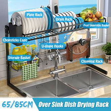 Load image into Gallery viewer, 2-Tier Dish Drying Rack Organizer Single or Double Sink
