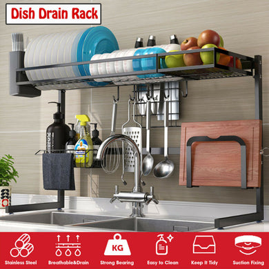 2-Tier Dish Drying Rack Organizer Single or Double Sink