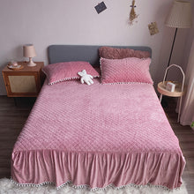 Load image into Gallery viewer, Fluffy Faux Mink &amp; Velvet Fleece Quilt Cover Set - Soft Dusty Rose