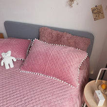 Load image into Gallery viewer, Fluffy Faux Mink &amp; Velvet Fleece Quilt Cover Set - Soft Dusty Rose