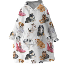 Load image into Gallery viewer, Blanket Hoodie - Puppies (Made to Order)