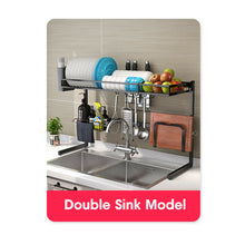 Load image into Gallery viewer, 2-Tier Dish Drying Rack Organizer Single or Double Sink