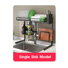 Load image into Gallery viewer, 2-Tier Dish Drying Rack Organizer Single or Double Sink